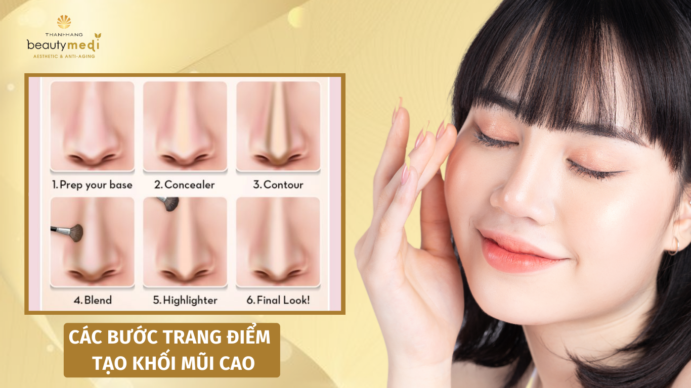 trang điểm giúp mũi cao hơn